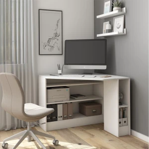 Eckschreibtisch Alvaro Weiß 94 x 94 cm livinity®