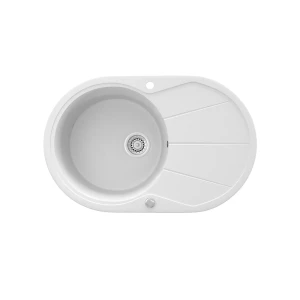 Vask  Hvid 78 x 50 cm Rundt med tørreplads Bergström