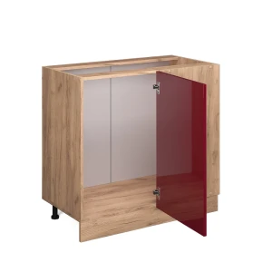 Eckunterschrank R-Line Rot Hochglanz 86 cm ohne Arbeitsplatte livinity®