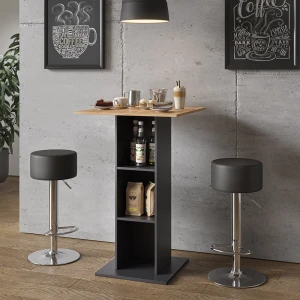 Bartisch Rodeo Anthrazit 70 x 70 cm livinity®