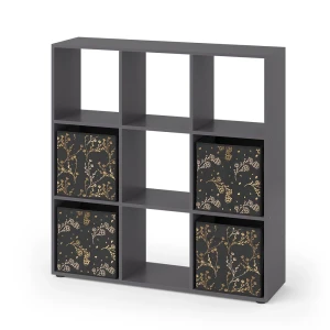Rumdivider Nove Sort 104 x 108 cm med 4 foldekasser opt.2 Vicco