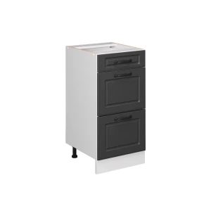 Küchenunterschrank R-Line Anthrazit Landhaus 40 cm mit Schubladen, ohne Arbeitsplatte Vicco