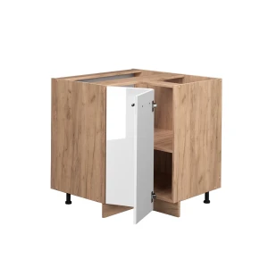 Eckunterschrank Fame-Line Weiß Hochglanz 80.5 cm , AP Anthrazit livinity®