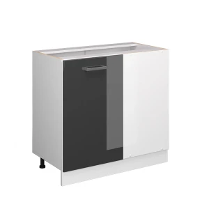 Universal Armoire d'angle R-Line Anthracite Haute brillance 86cm avec porte, sans PT Vicco