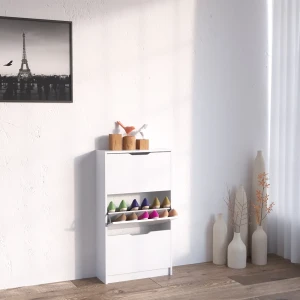 Schuhkipper Luca Weiß 59 x 105 cm 3 Fächer livinity®