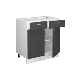 Køkkenskab Fame-Line Antracit-guld 80 cm , BP Marmor Vicco