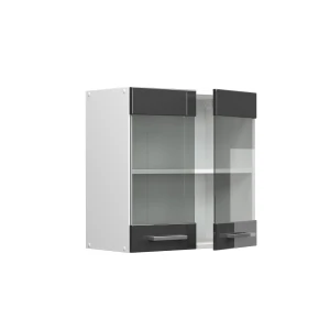 Küchenglasschrank R-Line Anthrazit Hochglanz 60 cm livinity®