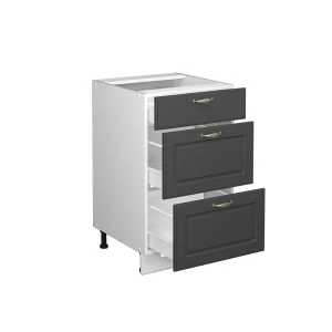 Küchenunterschrank Fame-Line Anthrazit-Gold 50 cm ohne Arbeitsplatte livinity®