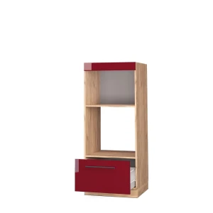 Mikrowellenschrank Fame-Line Bordeaux Hochglanz 60 cm offen livinity®
