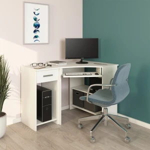 Eckschreibtisch Odin Weiß 83 x 76 cm livinity®