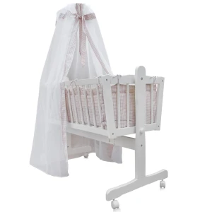 Baby crib White 102.5 x 140 cm with wheels Vitalispa