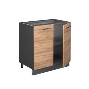 Spülenunterschrank Fame-Line Goldkraft Eiche 80 cm mit Regal, ohne Arbeitsplatte livinity®