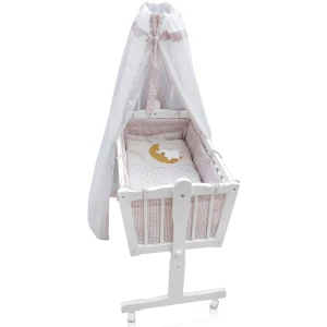 Babybett Weiß 102.5 x 140 cm mit Rollen livinity®