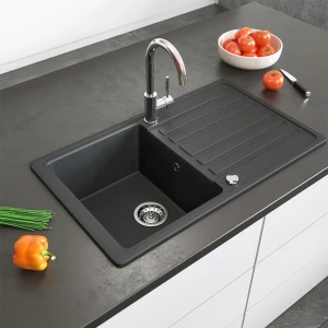 Spülbecken  Schwarz 76.5 x 46 cm mit Trockenplatz Bergström