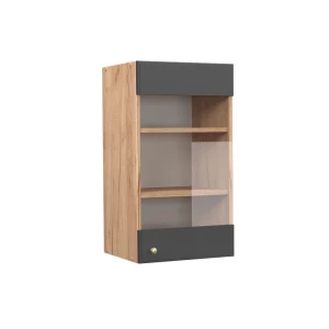 Mobile da cucina in vetro Fame-Line Antracite-oro 40 cm Vicco