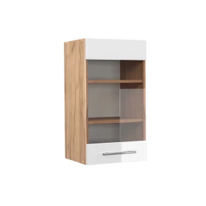 Küchenglasschrank Fame-Line Weiß Hochglanz 40 cm Vicco