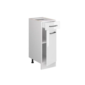 Küchenunterschrank R-Line Weiß Hochglanz 30 cm ohne Arbeitsplatte livinity®