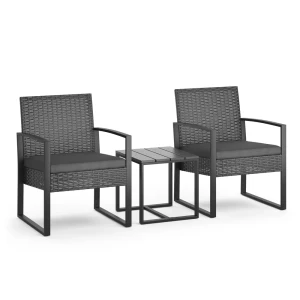 Gartenmöbel-Set  Anthrazit 3 Teile, mit Tisch OK-Living