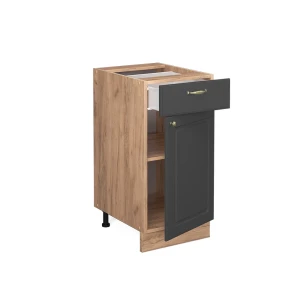 Küchenunterschrank Fame-Line Anthrazit-Gold 40 cm ohne Arbeitsplatte livinity®