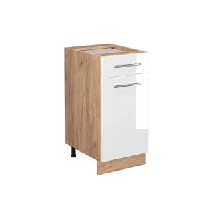 Küchenunterschrank Fame-Line Weiß Hochglanz 40 cm ohne Arbeitsplatte Vicco