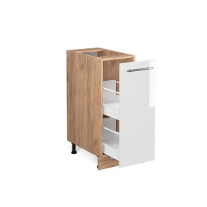Apothekerschrank Fame-Line Weiß Hochglanz 30 cm ohne Arbeitsplatte livinity®