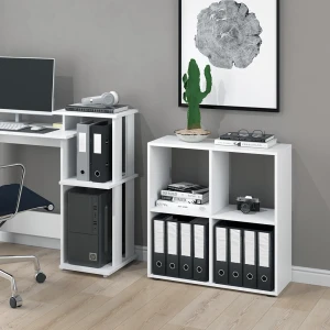 Raumteiler Tetra Weiß 72.6 x 72 cm mit 2 Faltboxen livinity®