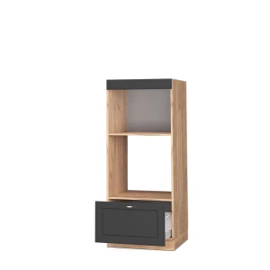 Mikrowellenschrank Fame-Line Anthrazit-Gold 60 cm offen livinity®