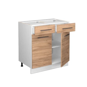Küchenunterschrank Fame-Line Goldkraft Eiche 80 cm ohne Arbeitsplatte livinity®