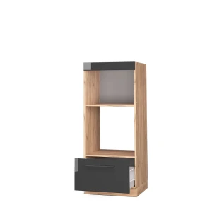 Mikrowellenschrank Fame-Line Anthrazit Hochglanz 60 cm offen livinity®