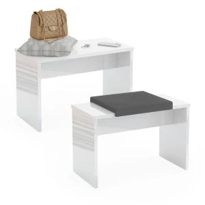 Siddebank Viola Hvid 90 cm til toiletbord Vicco