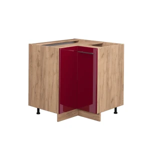 Eckunterschrank Fame-Line Bordeaux Hochglanz 80.5 cm ohne Arbeitsplatte Vicco