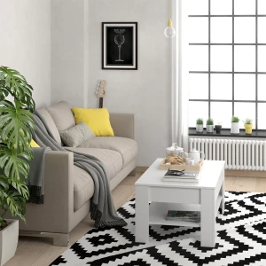 Couchtisch Milan Weiß 92.2 x 65 cm livinity®