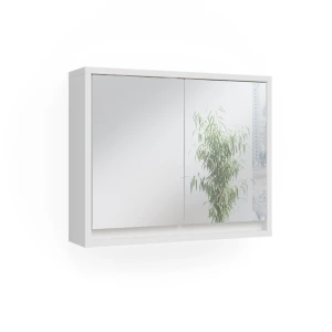 Badeværelsesskab med spejl Mila Hvid 55 x 45 cm Vicco