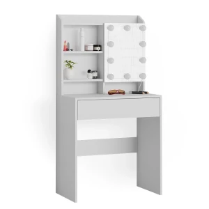 Makeupbord Laura Hvid 70 cm med LED-belysning Vicco