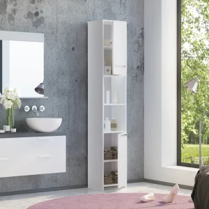 Badschrank Kiko Weiß 30 x 190 cm livinity®