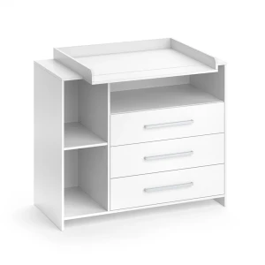 Puslekommode Oskar Hvid 113 x 100 cm med 3 store skuffer Vicco