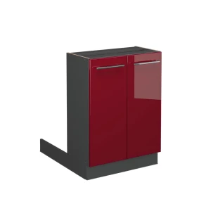 Køkkenø Fame-Line Bordeaux rød højglans 60 cm uden bordplade Vicco