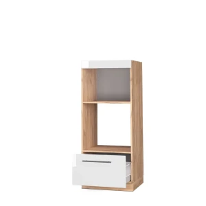 Mikrowellenschrank Fame-Line Weiß Hochglanz 60 cm offen livinity®