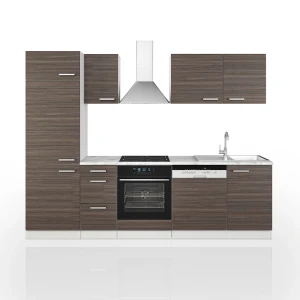 Küchenzeile Optima Edelgrau/Weiß 270 cm ohne Arbeitsplatte Vicco