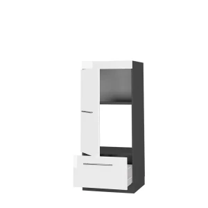Mikrowellenschrank Fame-Line Weiß Hochglanz 60 cm livinity®