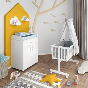Babywiege Noah Weiß 40x90 mit Rollen livinity®