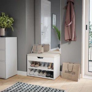 Schuhbank Rolfe Weiß 60 x 45 cm livinity®