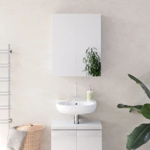 Badspiegelschrank Fredd Weiß Hochglanz 60 x 77 cm livinity®