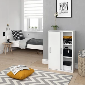 Kleiderschrank Falk Weiß 68 x 108.5 cm livinity®