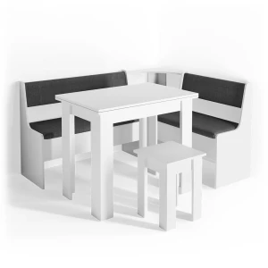 Hjørnebænksgruppe Roman Hvid 150 x 120 cm med bord Vicco