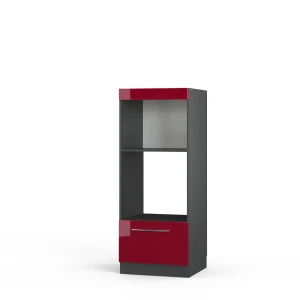 Mikroaaltouunikaappi Fame-Line Bordeaux korkeakiilto 60 cm avata Vicco