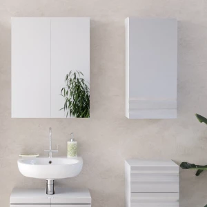 Badschrank Fredd Weiß Hochglanz 36.4 x 77 cm livinity®