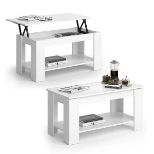 Sofabord Lorenz Hvid 100 x 50 cm med liftfunktion Vicco