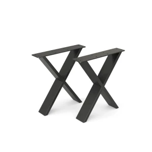 Bordben  Sort 40 x 42 cm X-form Vicco