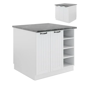Køkkenø Fame-Line Hvidt landsted/hvid 90 cm uden bordplade Vicco